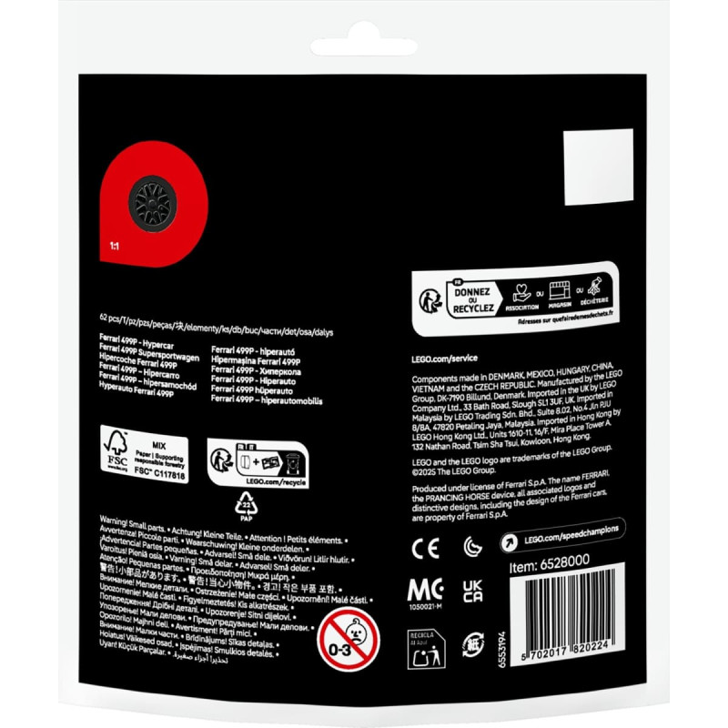 Lego 30709 Speed Champions Ferrari 499P Super Sports Car, Construction Toy (Polybag)