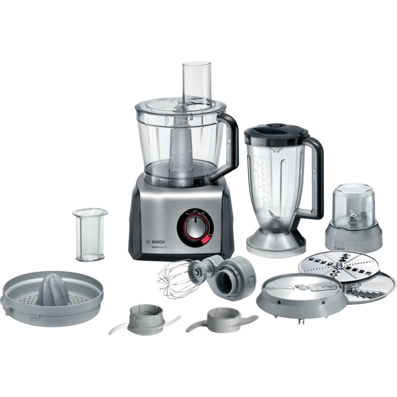 Bosch MultiTalent 8 compact food processor (black/stainless steel, 1,250 watts)