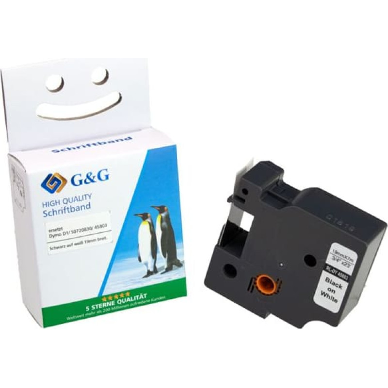 G&G Schriftband 12mm x 7m sw-ws Komp. m. Dymo D1/ 45013/ S072053