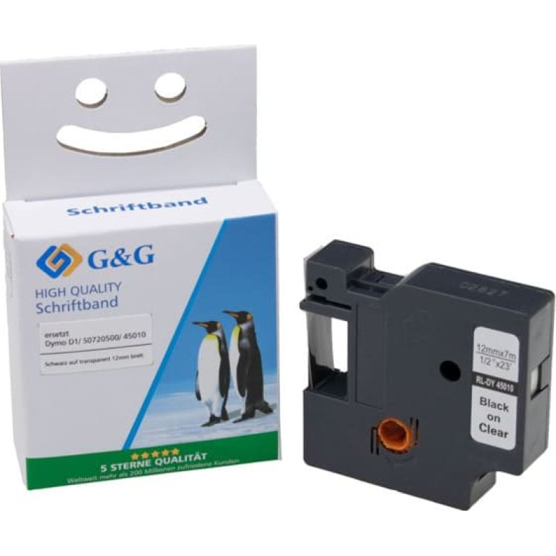 G&G Schriftband 12mm x7m sw-tr. Komp. m. Dymo D1/ 45010/ S072050