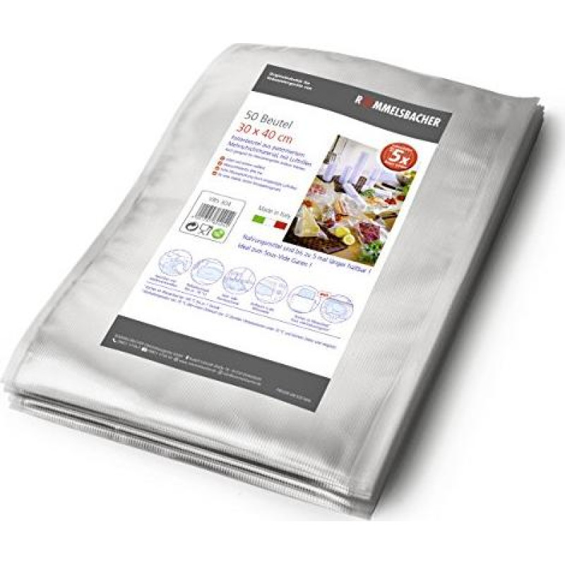 Rommelsbacher vacuum bags 30cm x 40cm, vacuum films (transparent, 50 pieces)