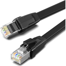 Ugreen UGREEN NW134 Flat power cable with metal plugs, Ethernet RJ45, Cat.8, U/FTP, 1m (black)