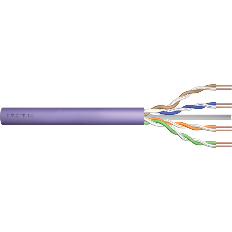 Digitus Installation cable DIGITUS cat.6, U/UTP, Dca, wire, AWG 23/1, LSOH, 100m, purple, coated
