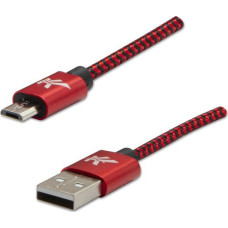 Logo USB cable Logo USB-A - microUSB 1 m Black-red