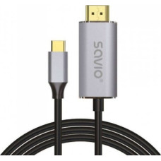 Savio USB cable Savio USB-C - HDMI 2 m Black-Silver (SAVKABELCL-171)