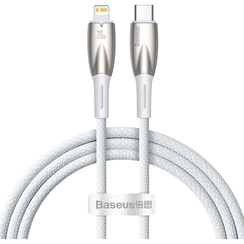 Baseus USB-C cable for Lightning Baseus Glimmer Series, 20W, 1m (White)