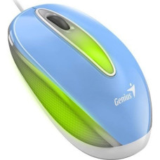 Genius Mysz Genius Genius Mysz DX-Mini, 1000DPI, optyczna, 3kl., przewodowa USB, niebieska, klasyczna, podświetlenie RGB