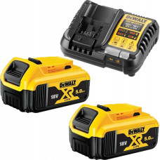 Dewalt starter set battery kit DCB1104P2, 18 volts, charger (yellow/black, 2x Li-ion battery 5.0 Ah)