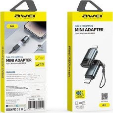 Awei Adapter USB Awei AWEI Adapter A11 USB-C/Lightning szary    /grey