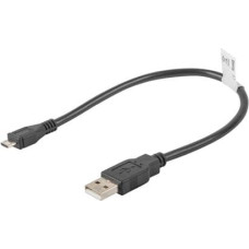 Lanberg USB cable Lanberg USB-A - microUSB 0.3 m Black (CA-USBM-10CC-0003-BK)