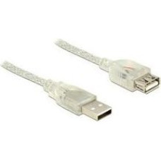 Lanberg USB cable Lanberg USB-A - USB-A 5 m Transparent (CA-USBE-12CC-0050-TR)