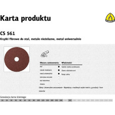 Klingspor KRĄŻEK FIBROWY 125mm gr.100 CS561 /25szt.