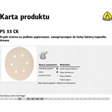 Klingspor KRĄŻEK ŚCIERNY SAMOPRZYCZEPNY 150mm  PS33CK gr. 60 GLS3 /100szt.
