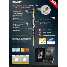 Exact Metalo grąžtas AdvancedLine HSS TiAIN-TIP 10vnt. 1,5mm, Exact