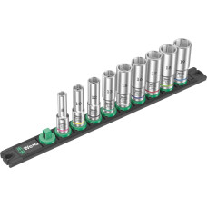 Wera Magnetic socket strip B Deep 1 Socket set 3/8 (black/green, 9-piece)