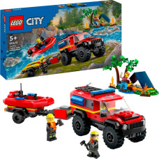 Lego 60412 City fire off-road vehicle with rescue boat, construction toy