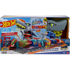 Mattel Hot Wheels Hot Wheels City Ultimate Shark Car Wash, Play Building