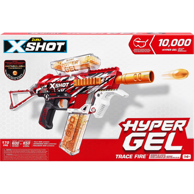 Zuru XSHOT - Hyper-Gel Blaster Trace Fire, Gel Blaster (incl. 10000 gel balls)