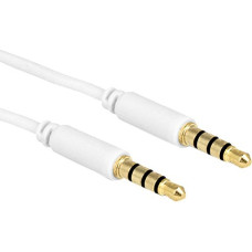 Delock cable Audio 3.5mm male/male 4-pin white 3.0m