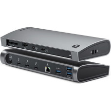 Alogic TB4D3TB knyginių kompiuterių dokas / jungčių replikatorius Vielinis Thunderbolt 4 Juoda
