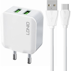 Ldnio Wall charger  LDNIO A2201 2USB +  USB-C cable