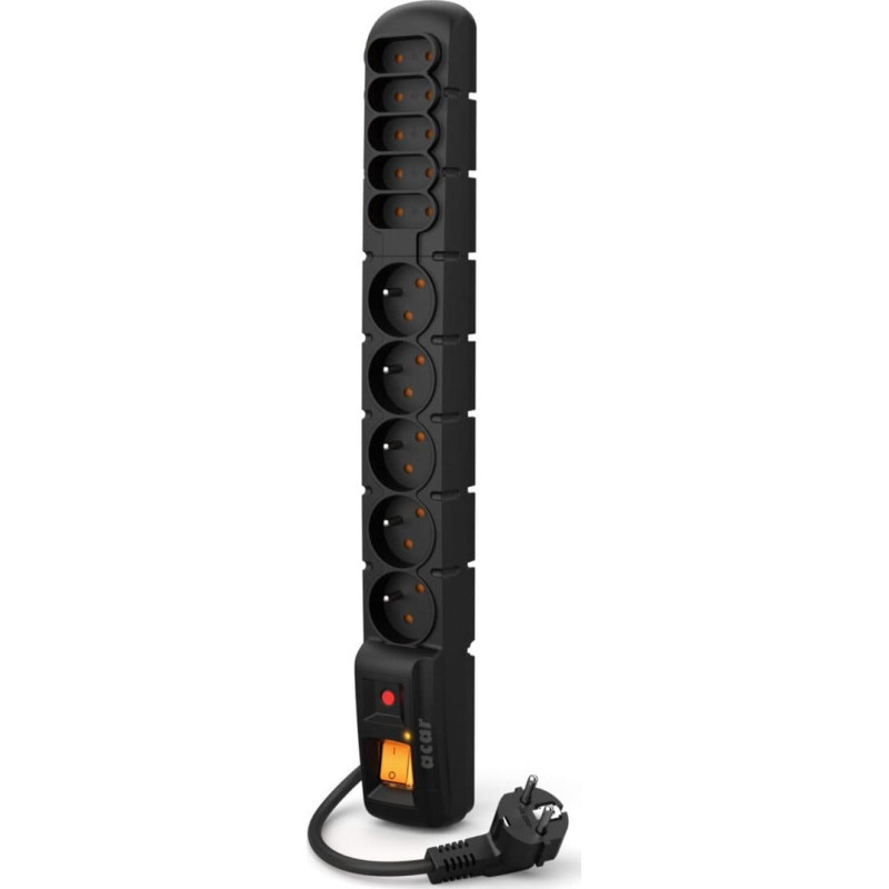 Acar Power strip Acar S10 overvoltage 10 sockets 1.5 m black (W0128)