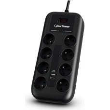 Cyberpower Tracer III P0820SUF0-FR viršįtampių ribotuvas Juoda 8 AC išvestis(ys / čių) 200 - 250 V 1,8 m