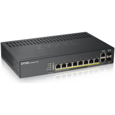 Zyxel GS1920-8HPV2 Valdomas Gigabit Ethernet (10/100/1000) Maitinimas per Eternetą (PoE) Juoda