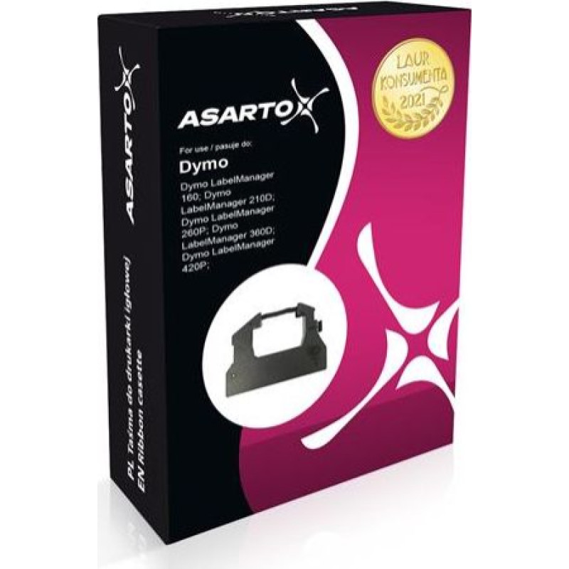 Asarto Tape Asarto to DYMO D9/7/BK/G | S0720740 | black/grey