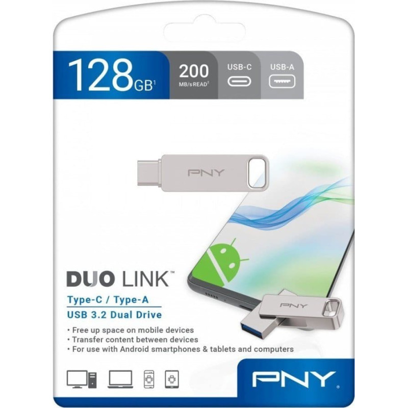 PNY Pendrive PNY Pendrive 128GB USB 3.2 Duo-Link P-FDI128DULINKTYC-GE