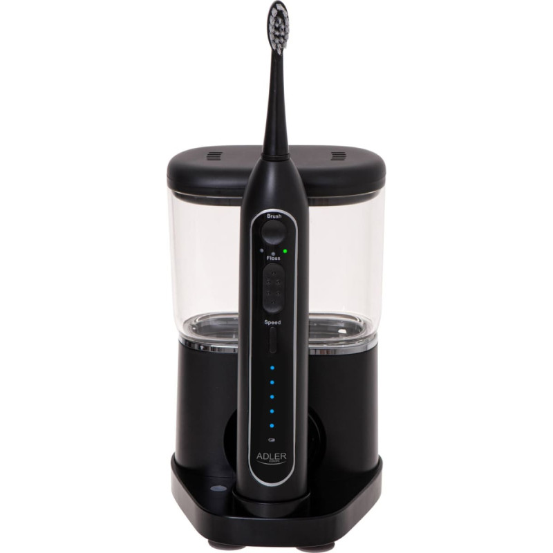 Adler | 2-in-1 Water Flossing Sonic Brush | AD 2180b | Rechargeable | For adults | Number of brush heads included 2 | Number of teeth brushing modes 1 | Black