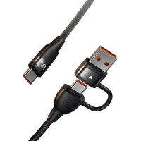 Usams Kabel zasilający Usams USAMS Kabel U85 2xUSB-C/USB-A 1,2m 100W PD Fast Charge czarny/black SJ654USB01 (US-SJ654)