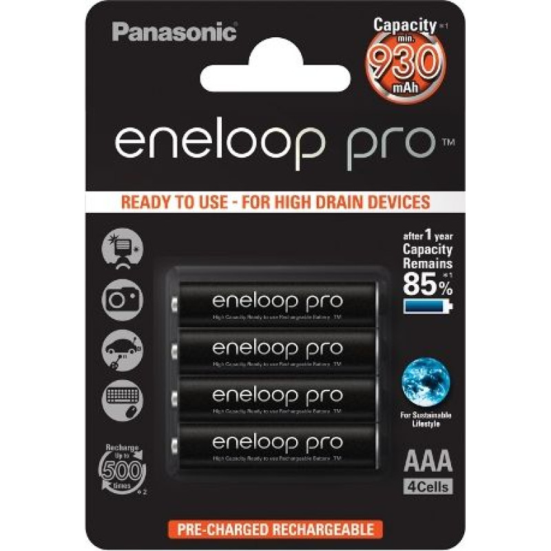 Panasonic Battery Eneloop Pro AAA / R03 930mAh 4 pcs.