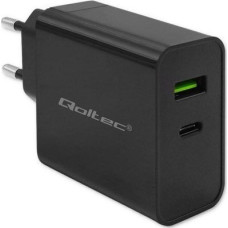 Qoltec Loader Qoltec Charger Super Quick PD | 1xUSB-C | 1xUSB | 45W | 5-20V | 2.25-3A | Black