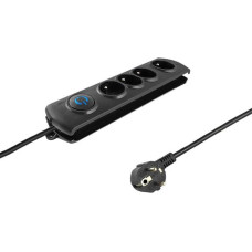 Qoltec Power strip Qoltec Overvoltage Swift 4 sockets 1.5 m black (50104)