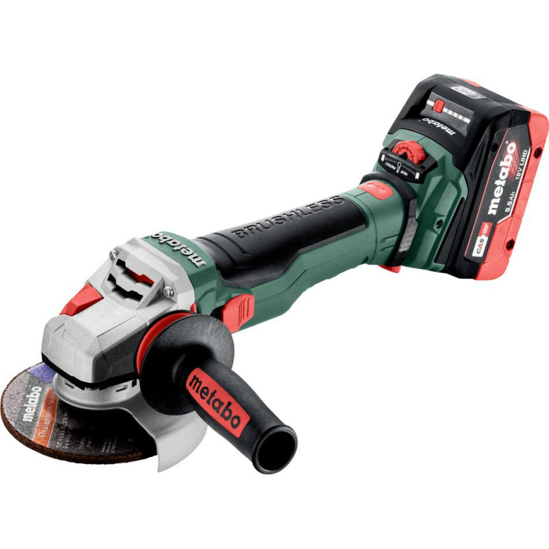Metabo WVB 18 LTX BL 15-125 Quick w walizce metaBOX 165 L,  z ładowarką ASC 145 + 2 akumulatory LiHD 18 V / 5,5 Ah