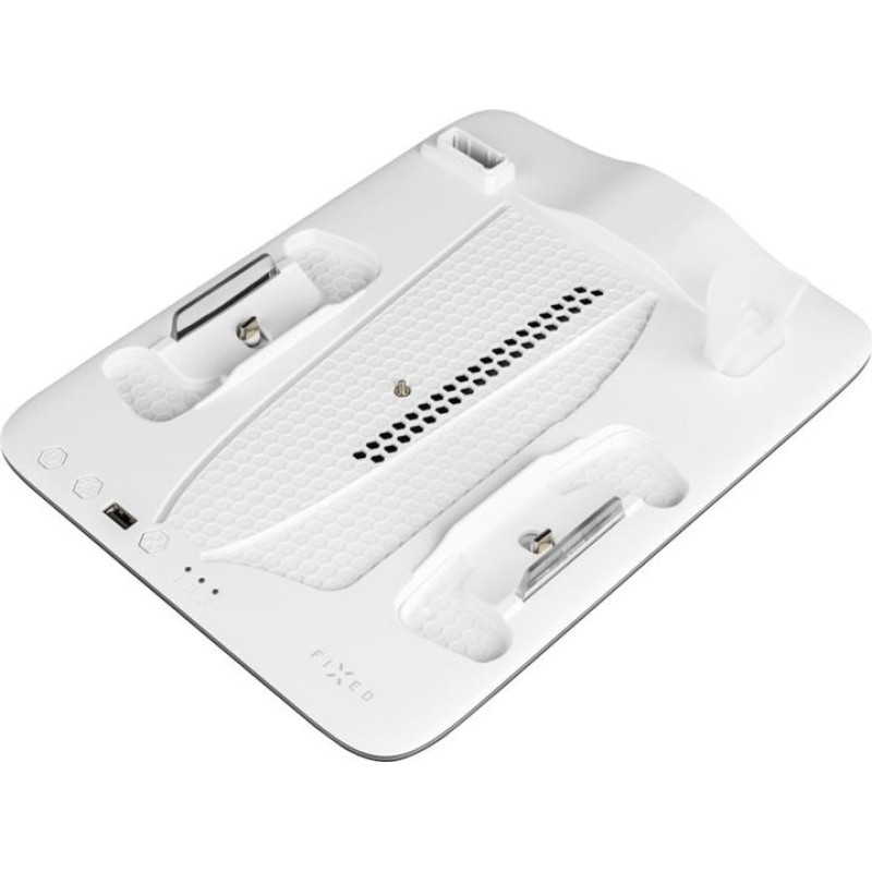 Fixed Multifunctional Station for PlayStation 5 (Slim) with Fans and Charging for two DualSense Controllers | FIXPS5S-MCS-BW