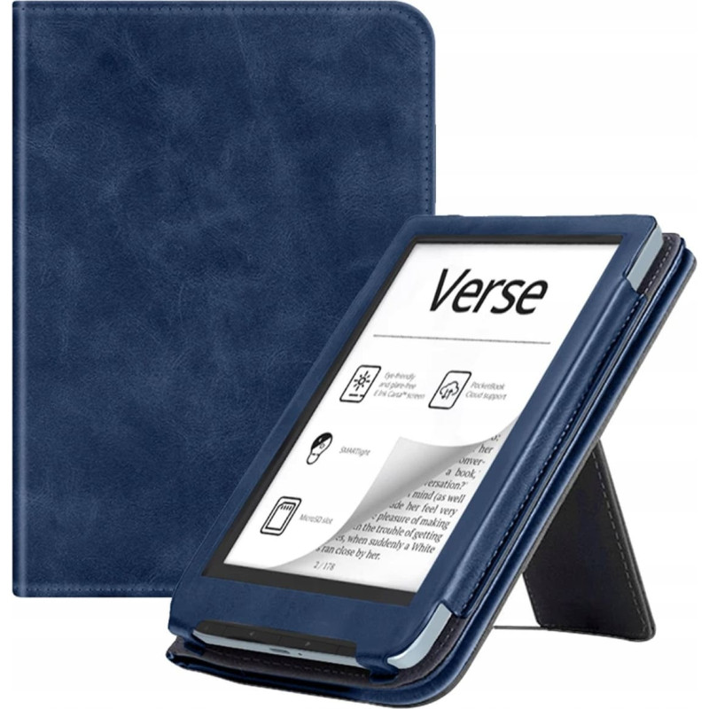 Strado Etui Strap z uchwytem i podstawką do PocketBook Verse Pro 629 634 (Granatowe)