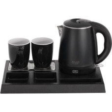 Adler AD 1387 Czajnik hotelowy ze stali nierdzewnej o pojemności 1,0 l | tacka powitalna z kubkami i przegr&oacute;dkami