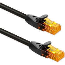 Qoltec Kabel Patchcord UTP | CAT6 | 2 x RJ-45 | High speed 1Gb/s | złocone styki | 10m | czarny
