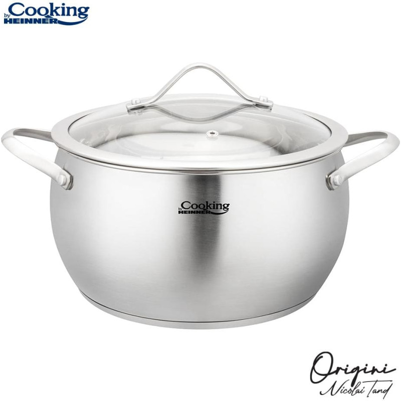 Puodas nerūdijančio plieno su teflono danga 4.3L 22x11.5 cm HR-RW-T043, COOKING BY HEINNER