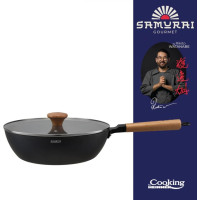 Wok keptuvė su dangčiu aliuminio su keramikos danga 28x8cm HR-SNT-WC28 HEINNER