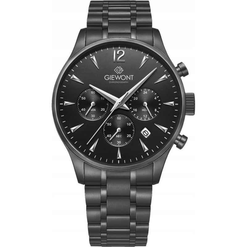 Giewont Zegarek Giewont Zegarek Męski Chronograph Sapphire Czarny GW6310-B1