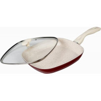 Griliaus keptuvė, aliuminio, su dangčiu, keramikos danga 24x4cm HR-BET-GR001 HEINNER