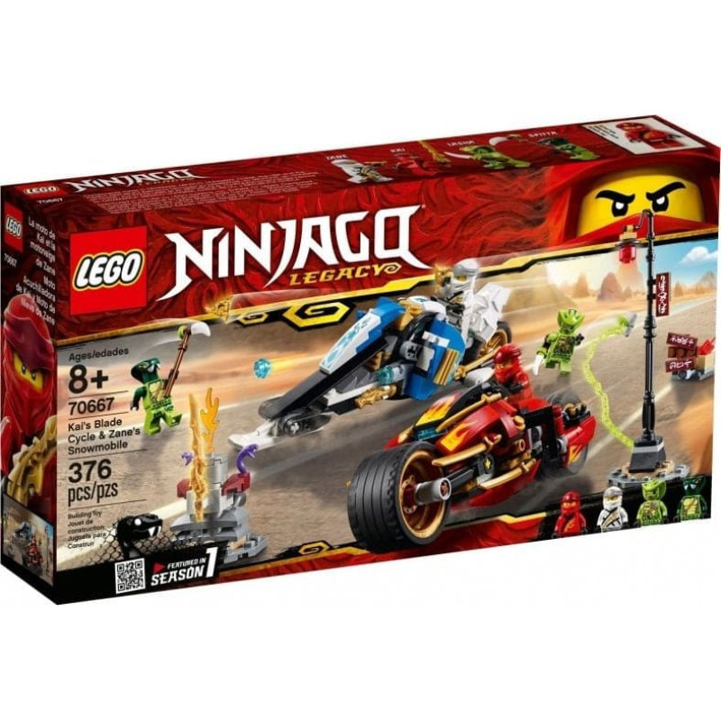 Lego Ninjago Motocykl Kaia i skuter Zane&rsquo;a (70667)