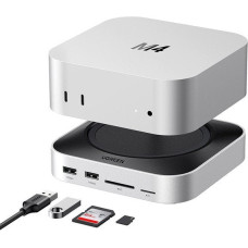 Ugreen Stacja dokująca 11w1 UGREEN CM841 USB-C / 3xUSB-A 3.2, 2xUSB-C 3.2, 2xUSB-A 3.0, NVMe, SD/TF (szara)