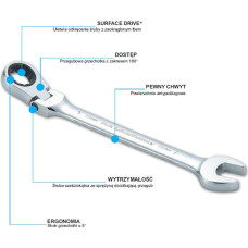 Sata KLUCZ PŁASKO-OCZKOWY 13mm Z GRZECHOTKĄ ŁAMANY