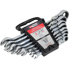 Awtools AW FLEX-HEAD RATCHET COMBINATION SPANNER SET 8pcs 8-22mm