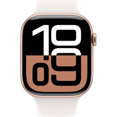 Apple Watch Series 10, Smartwatch (rose gold, Aluminum, 46 mm, Sport Band Pale Pink M/L, cellular)