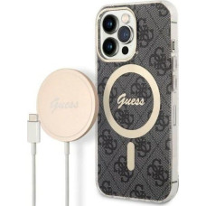 Guess Loader Guess Set Guess case + wireless charger GUBPP13XH4EACSK Apple iPhone 13 Pro Max black/black hard case 4G Print MagSafe
